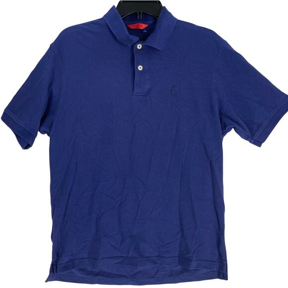 IZOD Polo Shirt Mens Size M Blue Short Sleeve 100% Cotton Preppy Minimalist Y2K - Picture 1 of 7